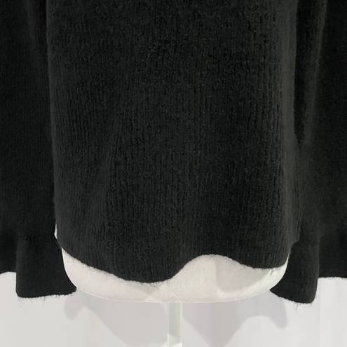 VERO MODA New  Ruffle Cuff Sweater Long Sleeve V-Neck Pullover Black