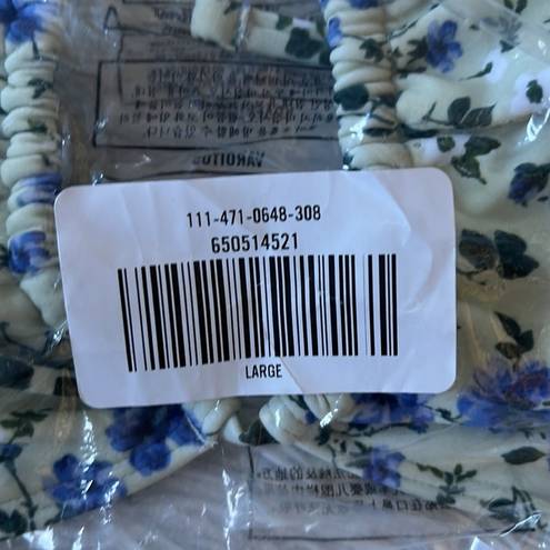 Abercrombie & Fitch New  Women’s floral print bandeau bikini top size Large