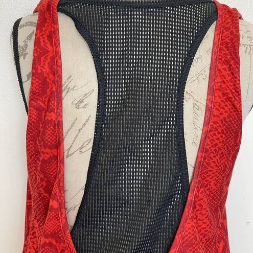 Lovers + Friends  Womens Tank Top Back Mesh Snakeskin Print Sz Small Sleeveless