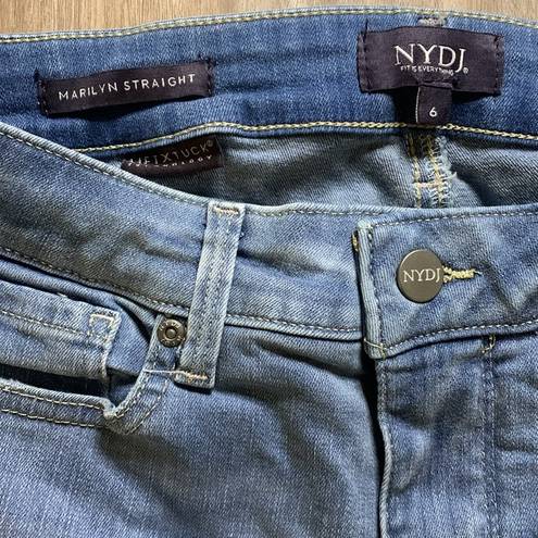 NYDJ  Marilyn Straight Light Wash Denim Jeans Size 6