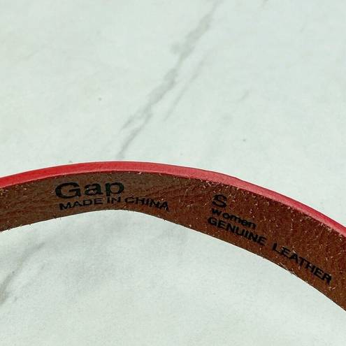 Gap  Skinny Red Trimmed Brown Genuine Leather Belt Size Small S