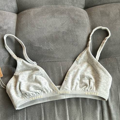 SKIMS  Cotton Logo Mini Triangle Bralette NWT XS HEATHER GREY