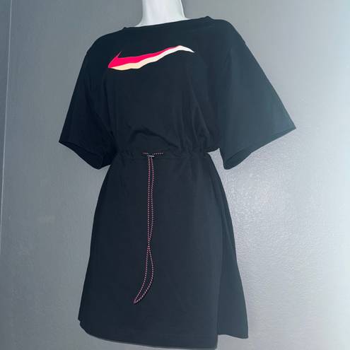 Nike Vintage Short Sleeve Black Mini Lounge Dress Jumper Womens XL - 1X