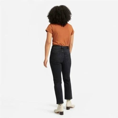 Everlane  24 The Curvy Cheeky Jean Black Crop High Rise Straight Leg Washed Black