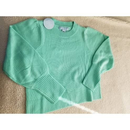 Hill House  Home Cropped Silvia Sweater Ocean Wave Green 100% Merino Wool Size S