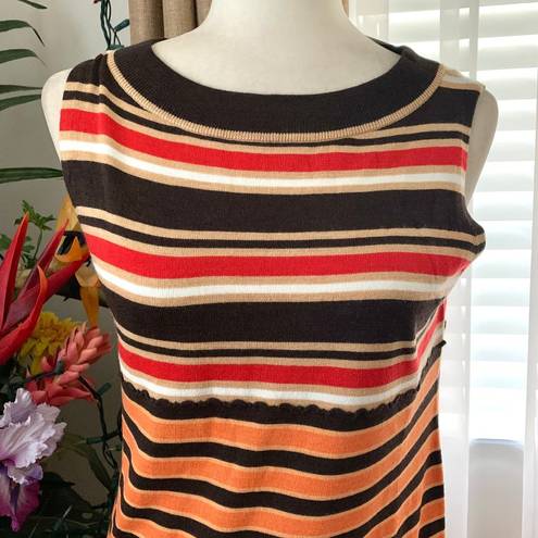 Uniqlo NWT MARNI  Merino Wool Blend Striped Sleeveless Knitted Dress Dark Brown S