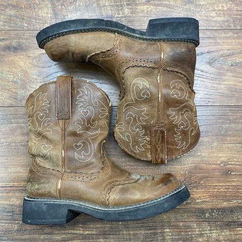 Ariat  Boots Women's 9.5 B Fatbaby Western Cowboy Saddle Brown Leather 10000860