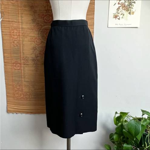 Saint Laurent Vintage Black High Waisted Pencil Skirt