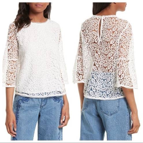 Rebecca Minkoff  Jade Lace Top In White