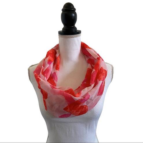 infinity Ombré Mixed Heart Print Valentine’s Day  Fashion Scarf Red Pink White OS