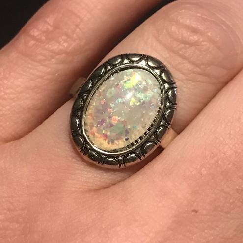 Edge New Scalloped  Oval Opal Ring Sz 8