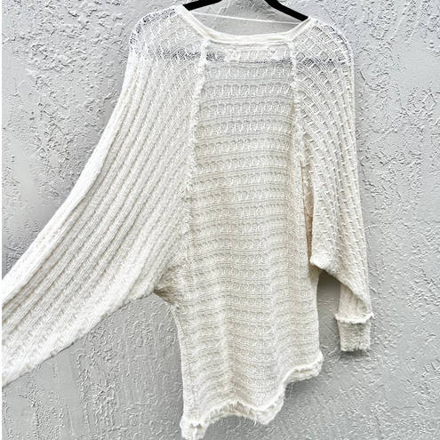 We The Free  Dolman Sleeve 100% Cotton Pullover Sweater Cream Women's Size Large