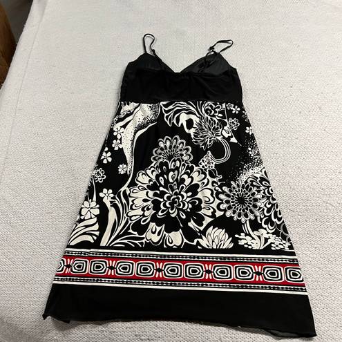 Trixxi Y2K  Black White Paisley Print Dress Size Small EUC