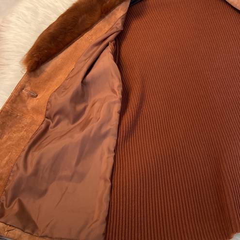 Peter Nygard NYGARD  Beautiful Leather and Dyed Rabbit Jacket size M 10-12