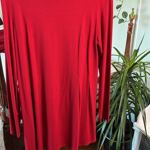 Wearever Red Pleated Long Sleeve Knee Length Dress  J Jill Size Medium Tall