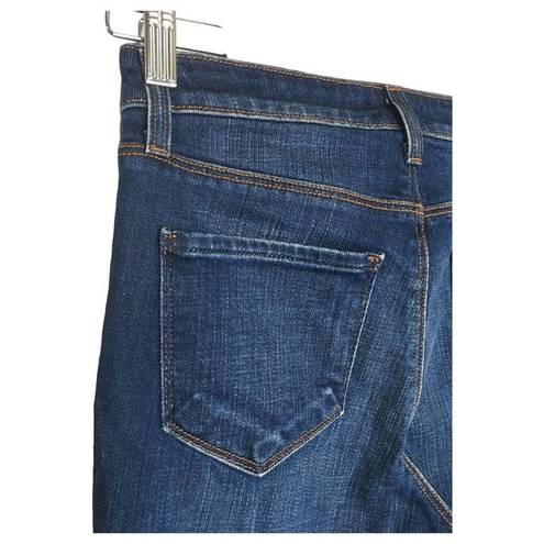 L'Agence New  Jeans Womens 25 Boot Cut Mid Rise Wiskering Raw Hem Medium Wash Blue