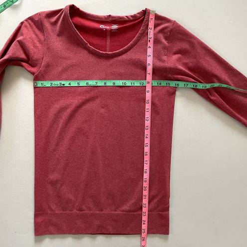 Zyia  Shirt Womens Medium Red Long Sleeve Activewear Running Workout Gym Yoga