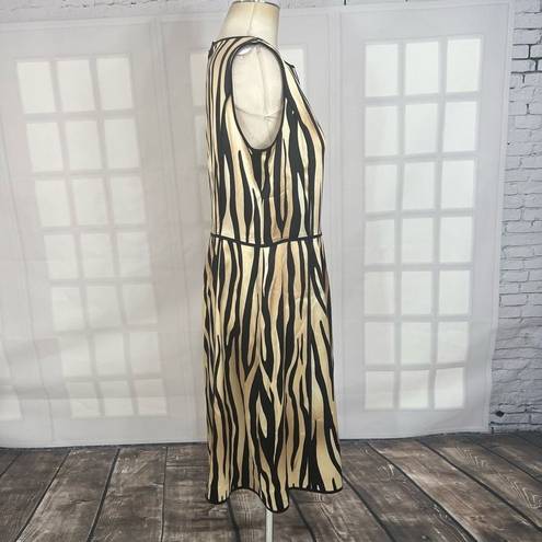 St. John  silk tiger print sleeveless a-line dress size 12