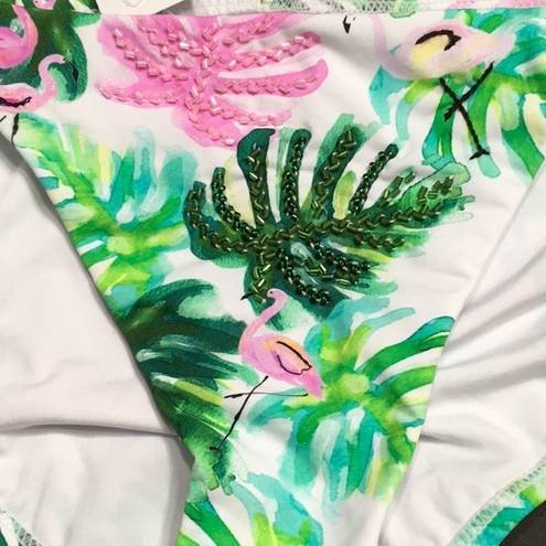 PilyQ  beaded flamingo bikini bottom. NWT