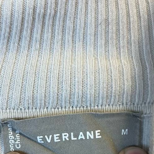 Everlane  Top Cream The Italian Merino Rib Turtleneck Knit Sz M EUC