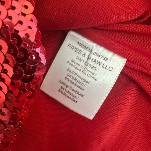 Veronica Beard  Women’s 2 Red Sequin Lucinda Blouse