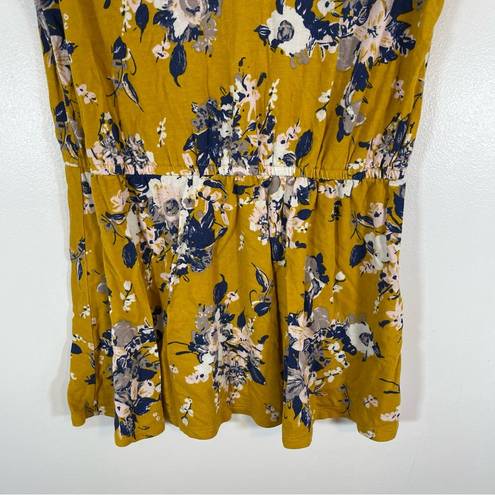 Modcloth  Feeling Fluttery Yellow Floral Top Peplum Size XS