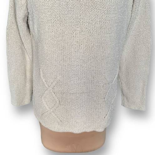 Coldwater Creek Vintage  Sweater Cream Dolman Sleeve Crewneck Knit Pullover