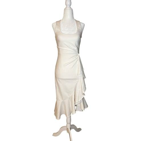 Cinq à Sept  Ruffle Angela Dress in White 0 Womens Bridal Cocktail