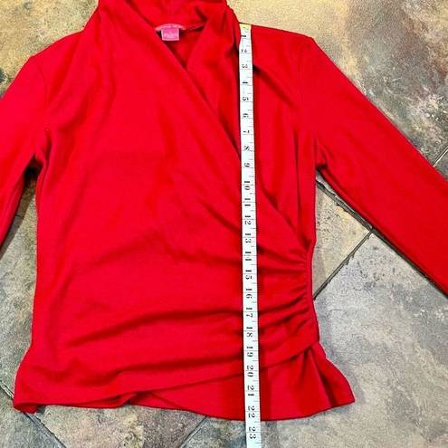 Sunny Leigh  Women’s Red Sweep Wrap Sweater Small