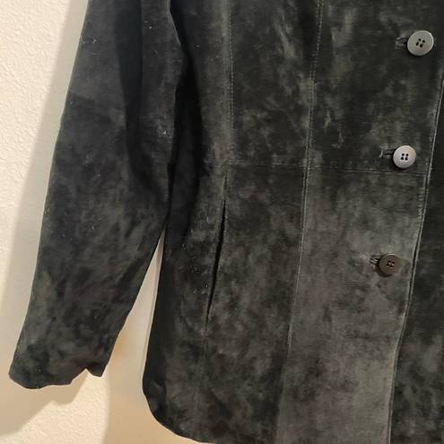 Liz Claiborne  Black Suede Leather Vintage Jacket Sz L