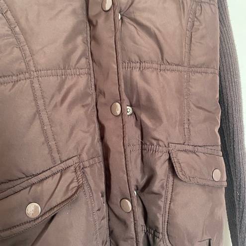 Say What? SAY WHAT ? BROWN JACKET WITH HODDIE EARLY 2000s 90S STYLE JACKET