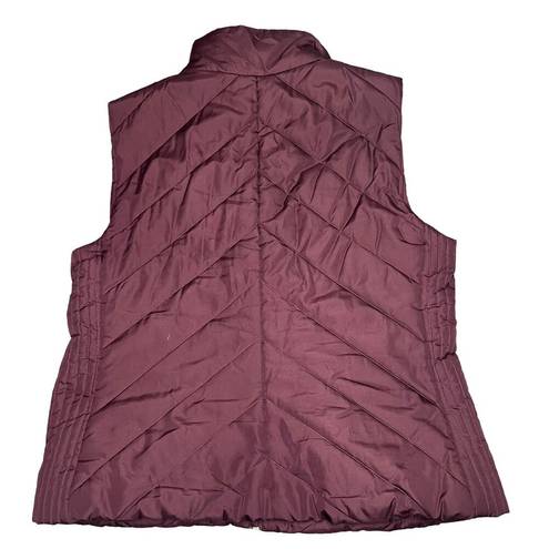 Krass&co NY &  Women's XL Burgundy Mock Neck Puffer Full-Zip Sleeveless Vest