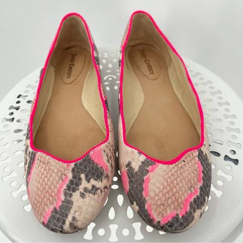 Juicy Couture  leather snake skin print ballet flats shoes