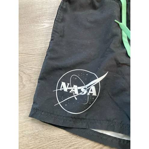 l*space Hyper  Unisex NASA Logo Swim Trunks Black Beach Shorts Size Large