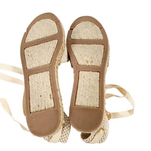 J.Crew  D'Orsay lace-up espadrilles Beige Gold 
Item AX839 Size 6.5 NWT