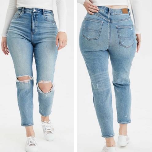 American Eagle NWT  Plus Size Ripped Cool Classic Mom Jeans Crop Ankle 16 Short