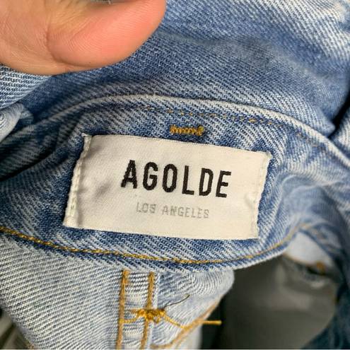 AGOLDE  lettuce high waisted denim mini skirt size 26 spring summer