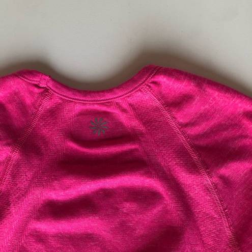 Athleta  fastest track long sleeve tee neon pink Sz XS