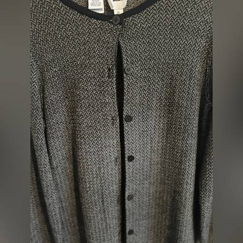 DKNY  Women's Herringbone Knit Long Sleeve Cardigan Sweater, Size Small