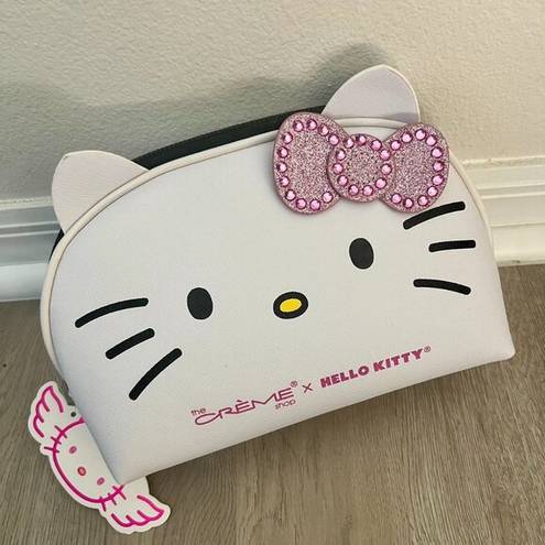 The Creme Shop x Hello Kitty Pink Bling Bow Makeup Cosmetic Travel Bag