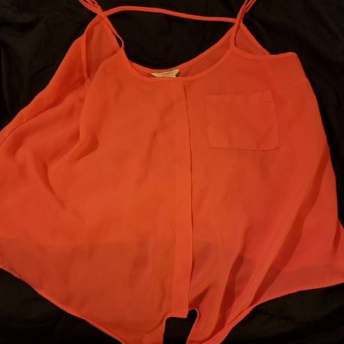 Candie's Coral Spaghetti Strap Sheer Cami Medium