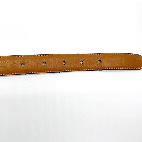 Dockers  Womens M Colorblock Belt Western Brown Red Black Leather Brass