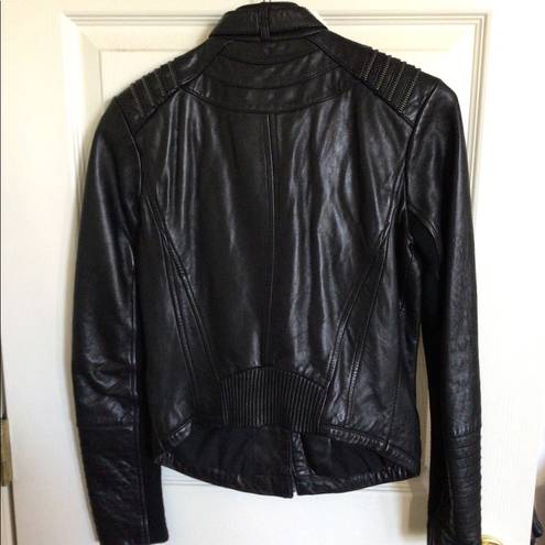 Bernardo  Lambskin Leather Jacket Black Petite XSP