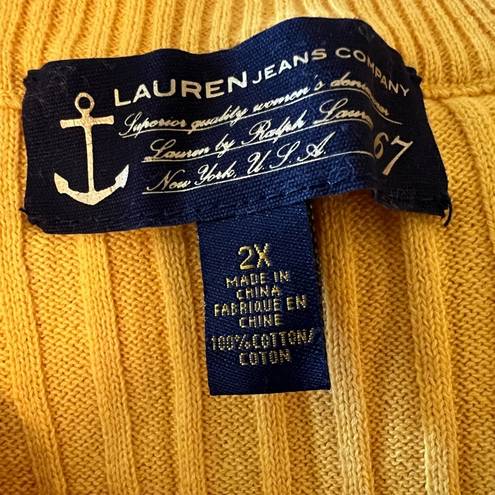 Krass&co LRL Lauren Jeans  Ralph Lauren Ribbed Pullover Sweater La Plage Golden Yellow