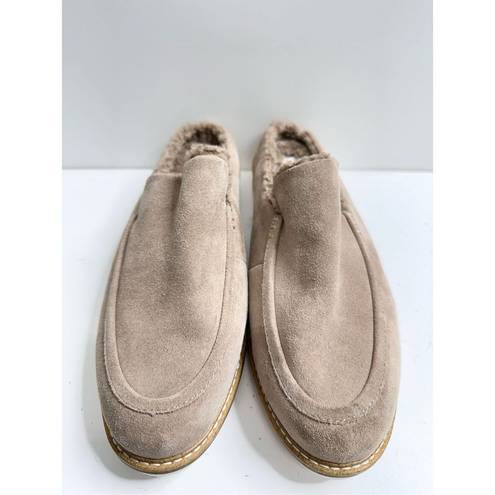 Me Too  Mules Womens Size 10 Tan Leather Upper Hayley Shearling Slip On Shoes