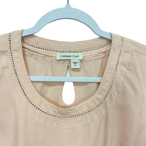 Coldwater Creek  Women's Petite short Sleeve Tops Blouse size PS Peach Adult