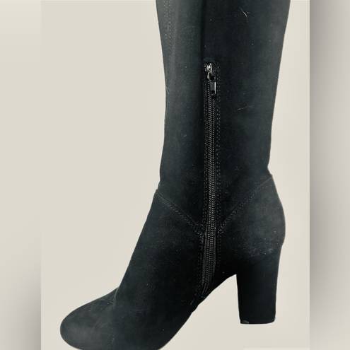 Call it spring The  a suede over-the-knee 3” block heel black boot. Size 8.5