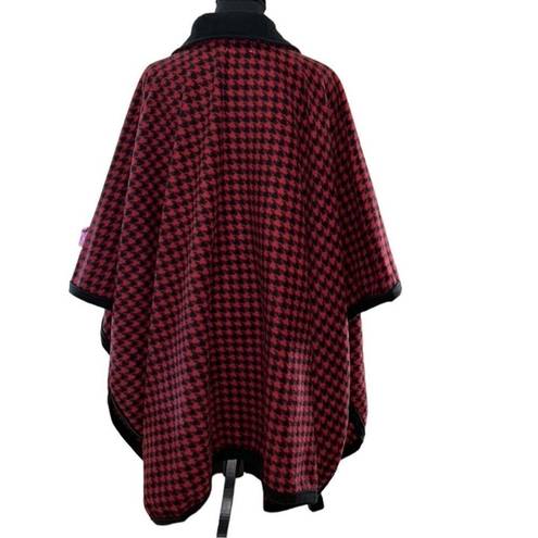 Lemoda Red & Black Poncho(Size One Size )