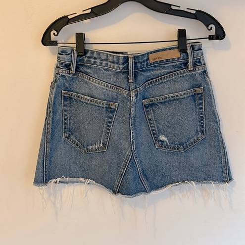 GRLFRND  Eva Denim Mini Skirt Walk This Way