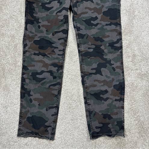 Edge Nili Lotan Jenna Cropped Raw  Hem Military Charcoal Camo Pants Mid Rise 6